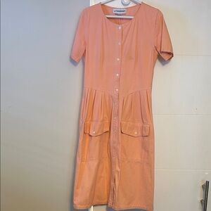 LF Markey Coral Midi Dress with Button-Front